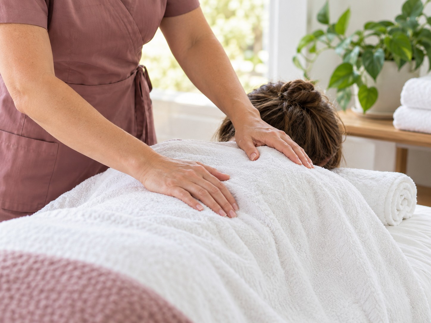 Momento de massagem relaxante durante uma estadia em Praia Seca